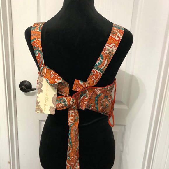 Band Of The Free Orange Paisley Sleeveless Top Size‎ Medium NWT - Picture 7 of 8